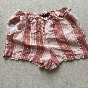 Forever 21 pink stripe linen, short size medium